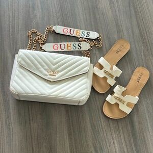 Guess crossbody bag and slippers match